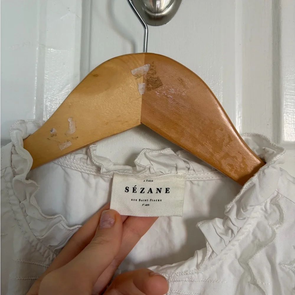 Sezane Waves Blouse in Ecru 36/4 - Picture 7 of 12